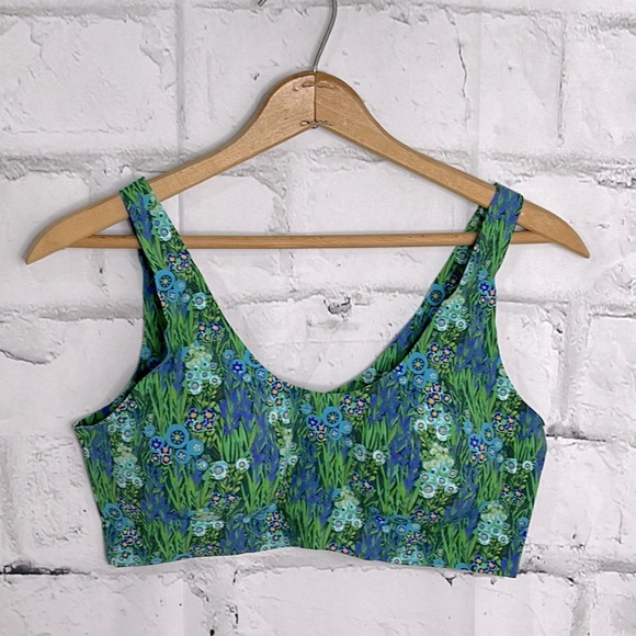 Anna Sui Other - Anna Sui x Knix Green Blue Flower Leaves Padded Sports Bra Size Large